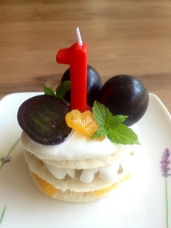 1歳の誕生日ケーキ(苺のない時期に)-レシピのメイン写真