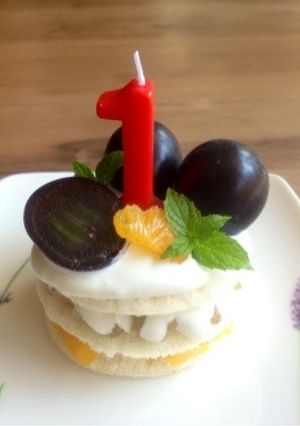 1歳の誕生日ケーキ(苺のない時期に)-レシピのメイン写真