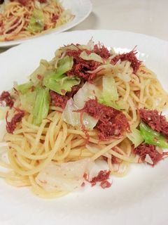 コンビーフとキャベツのスパゲッティ-レシピのメイン写真