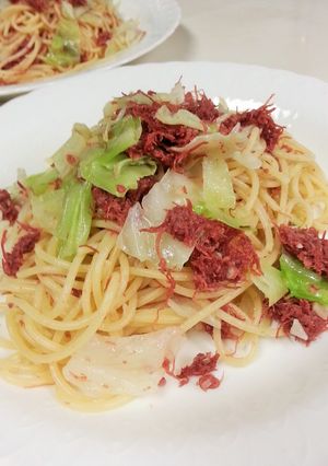 コンビーフとキャベツのスパゲッティ-レシピのメイン写真