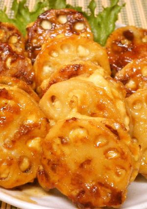 蓮根のはさみ焼き（甘辛ダレ）-レシピのメイン写真