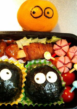 キャラ弁 まっくろくろすけ 簡単　-レシピのメイン写真