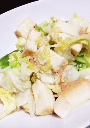 塩麹だけ♪キャベツと厚揚げ-レシピのメイン写真