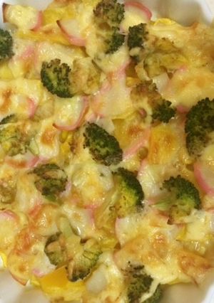 かまぼことやわらかかぼちゃのチーズ焼き-レシピのメイン写真