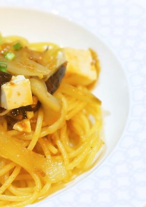 簡単便利で美味しい！麻婆豆腐パスタ-レシピのメイン写真