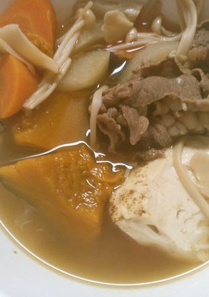 かぼちゃ きのこの 美味しい肉豆腐.*♡-レシピのメイン写真