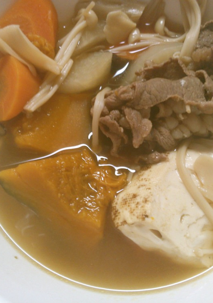 かぼちゃ きのこの 美味しい肉豆腐.*♡-レシピのメイン写真
