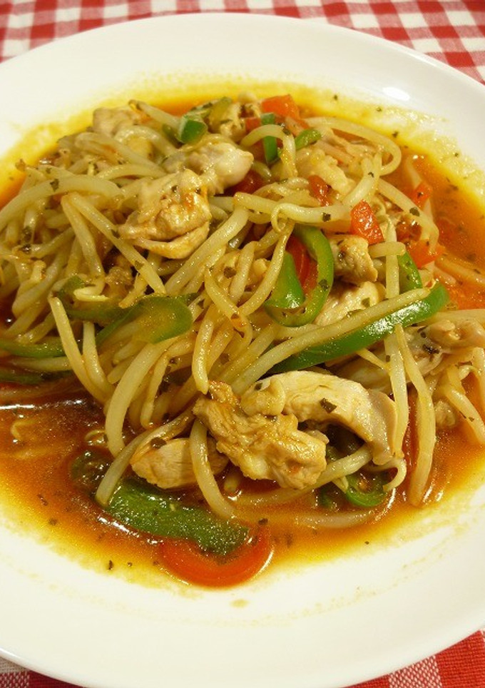タイ風！もやしともも肉のトマト炒め-レシピのメイン写真