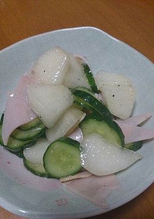 夫絶賛！簡単梨サラダ-レシピのメイン写真