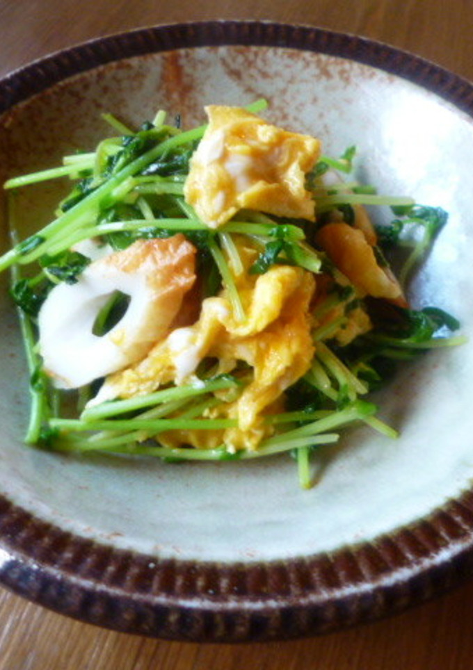 豆苗とちくわの玉子炒め♪-レシピのメイン写真