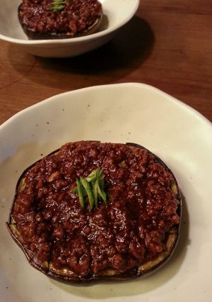 おいしおす♪賀茂なすの肉味噌かけ-レシピのメイン写真