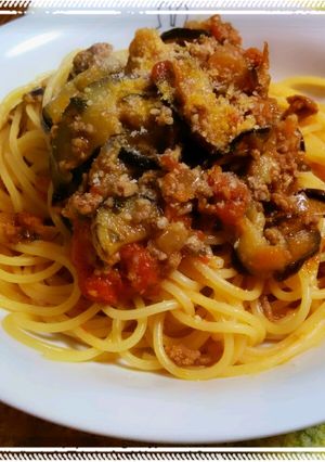 茄子のミートソーススパゲティ-レシピのメイン写真