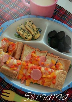 幼児食♡ᵕパプリカのチーズトースト-レシピのメイン写真