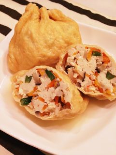 ジューシー♫簡単!海老と野菜の豆腐巾着☆-レシピのメイン写真