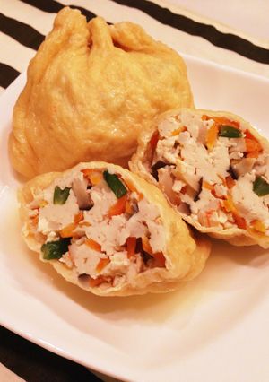 ジューシー♫簡単！海老と野菜の豆腐巾着☆-レシピのメイン写真