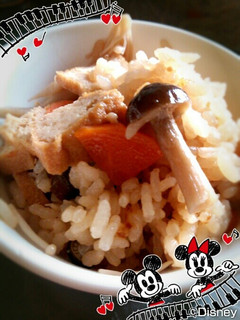 厚揚げときのこの炊き込みご飯♡-レシピのメイン写真