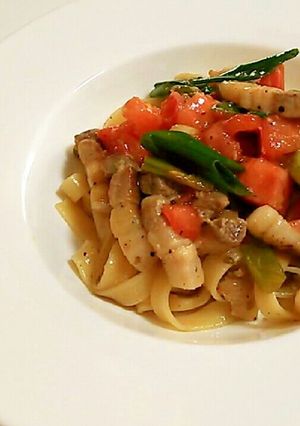 豚バラとネギのフレッシュトマトパスタ-レシピのメイン写真