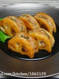大葉づくし☆れんこんのはさみ焼き-レシピのメイン写真