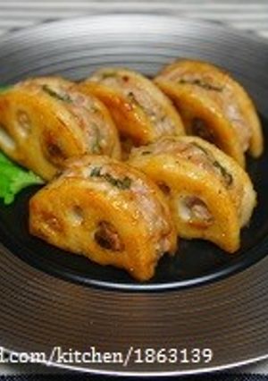 大葉づくし☆れんこんのはさみ焼き-レシピのメイン写真