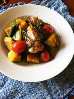 鶏肉とかぼちゃのローズマリー焼き-レシピのメイン写真