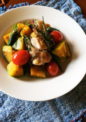 鶏肉とかぼちゃのローズマリー焼き-レシピのメイン写真