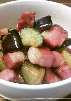 秋茄子と角ベーコンのころころ炒め-レシピのメイン写真