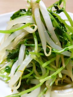 豆苗とモヤシの蒸し炒め-レシピのメイン写真
