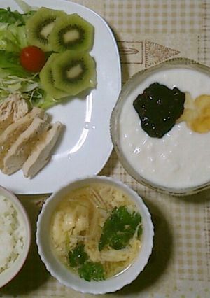 ちゃちゃっと茹で鶏プラスかきたま汁-レシピのメイン写真