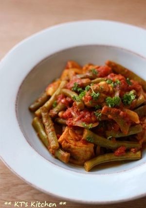鶏肉といんげんのスパイシートマト煮-レシピのメイン写真