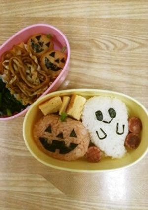 キャラ弁★ハロウィーンおにぎり★おばけ-レシピのメイン写真