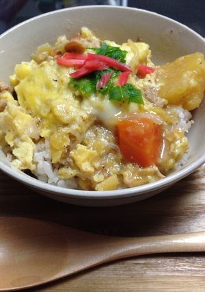 レンジで簡単☆肉じゃが丼〜親子丼風〜-レシピのメイン写真