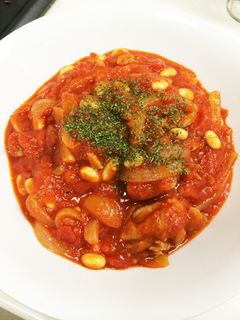 節約!鶏肉と大豆のトマト煮込み-レシピのメイン写真