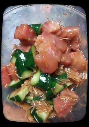 マグロとキュウリのなめたけ和え-レシピのメイン写真