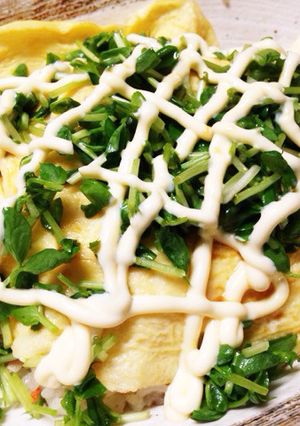 豆苗で☆さっぱりオムライス-レシピのメイン写真