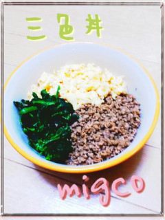 簡単！豚そぼろの三色丼♡-レシピのメイン写真