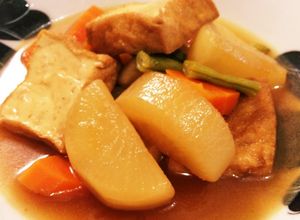 簡単♪厚揚げと大根にんじんいんげんの煮物-レシピのメイン写真
