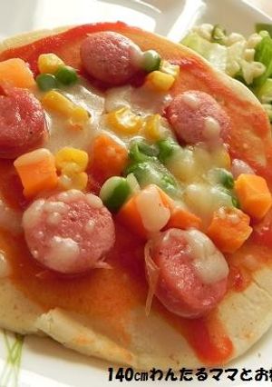 子供が喜ぶ★簡単ピザ風パンケーキ♪-レシピのメイン写真