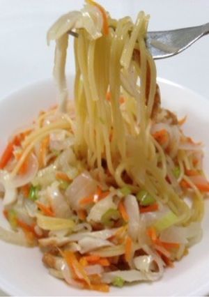 冷蔵庫の残り物一掃！簡単ネギ塩パスタ♥︎-レシピのメイン写真