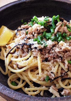 蓮根の歯ざわりがたまらない、塩昆布パスタ-レシピのメイン写真