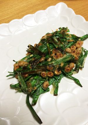 混ぜて焼くだけ→ニラ納豆-レシピのメイン写真