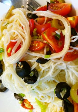 オリーブとトマトのカッペリーニ風素麺-レシピのメイン写真