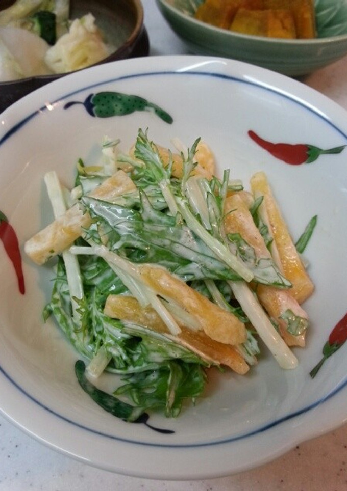 簡単和えるだけ♪柿と水菜のサラダ-レシピのメイン写真