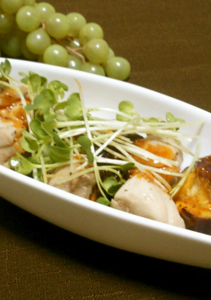 蒸し鶏と秋茄子の韓国風-レシピのメイン写真