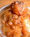 レンズ豆とウィンナ-のトマト煮込み。