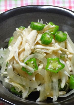 オクラとササミと玉ねぎのサラダ-レシピのメイン写真