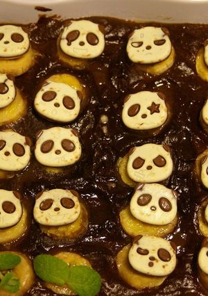 ぱんだたくさんなバナナショコラケーキ-レシピのメイン写真