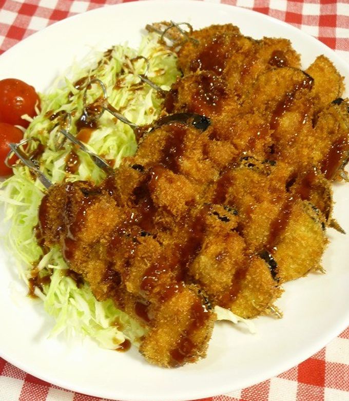 簡単!トロトロ茄子と鶏ももの串揚げ-レシピのメイン写真
