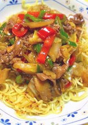炒めそばの牛肉あんかけ-レシピのメイン写真