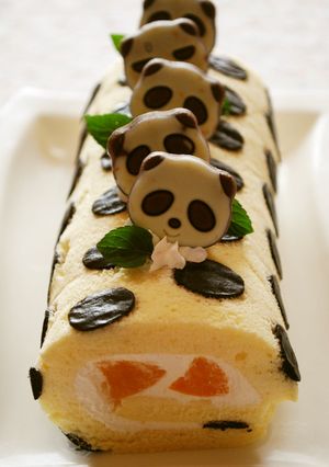 さくさくぱんだで♪水玉ロールケーキ-レシピのメイン写真