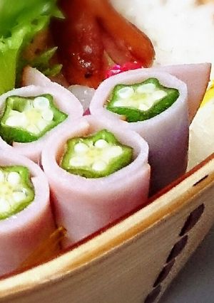 ビールににお弁当に♪ハム巻きオクラピック-レシピのメイン写真